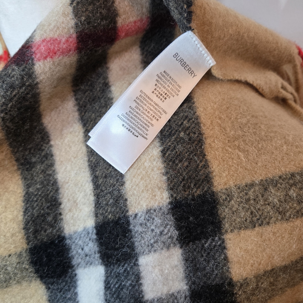 Burberry Camel and Black Checkered Wrap Scarf - Picture 4 of 4